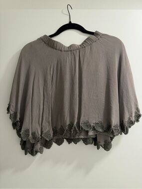 Green asymmetrical mini skirt